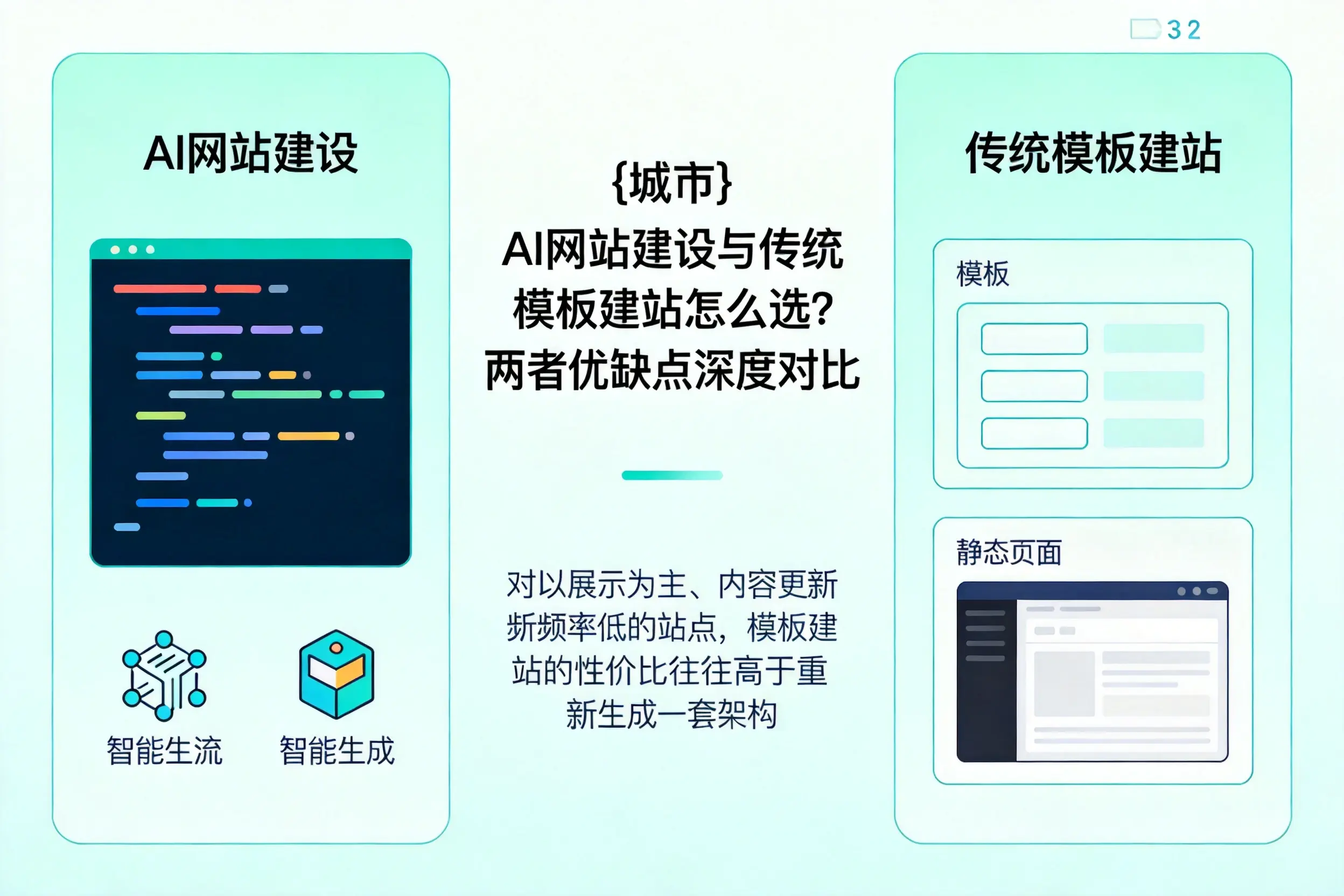 来宾AI网站建设与传统模板建站怎么选？两者优缺点深度对比