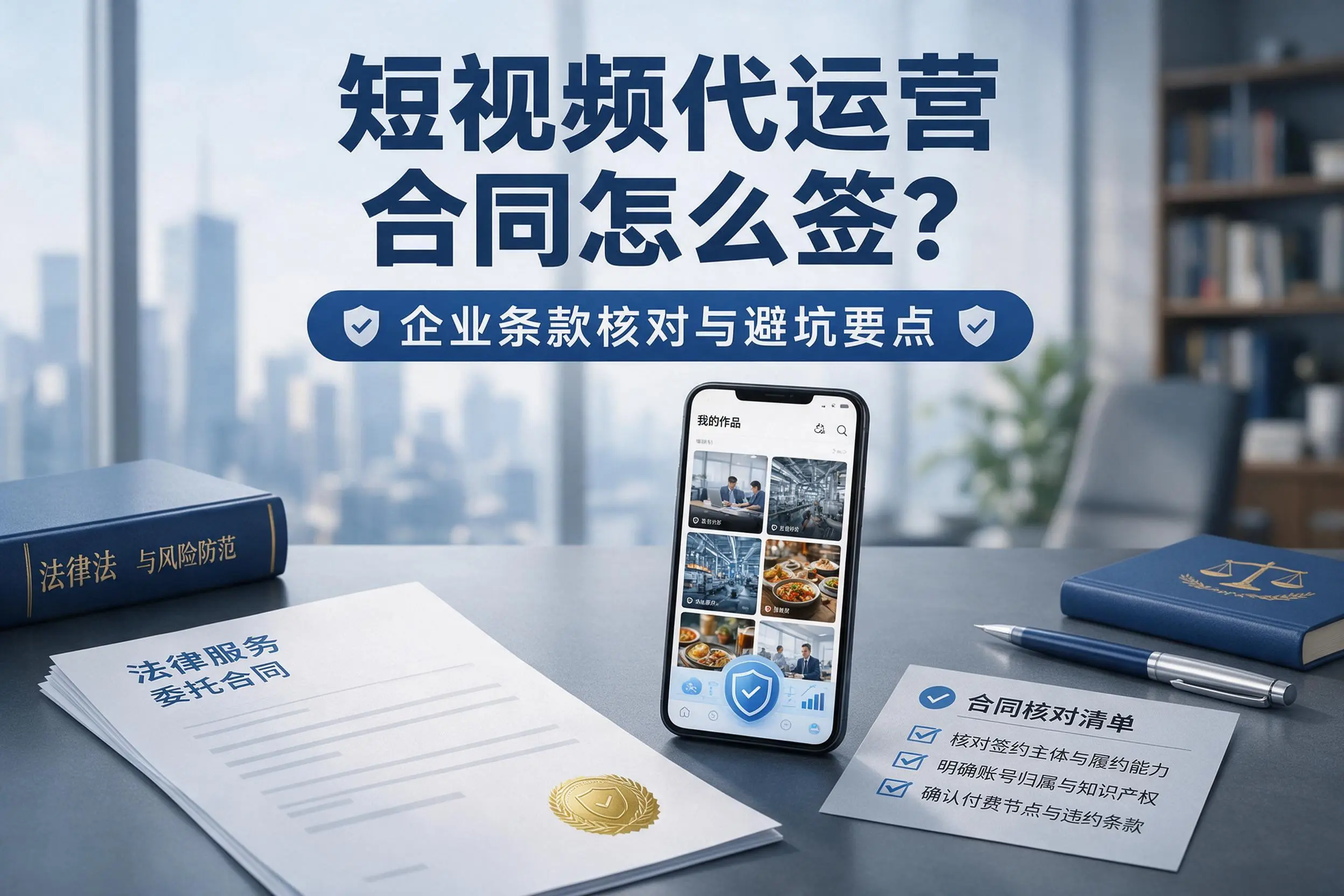 短视频代运营合同怎么签？来宾企业条款核对与避坑要点