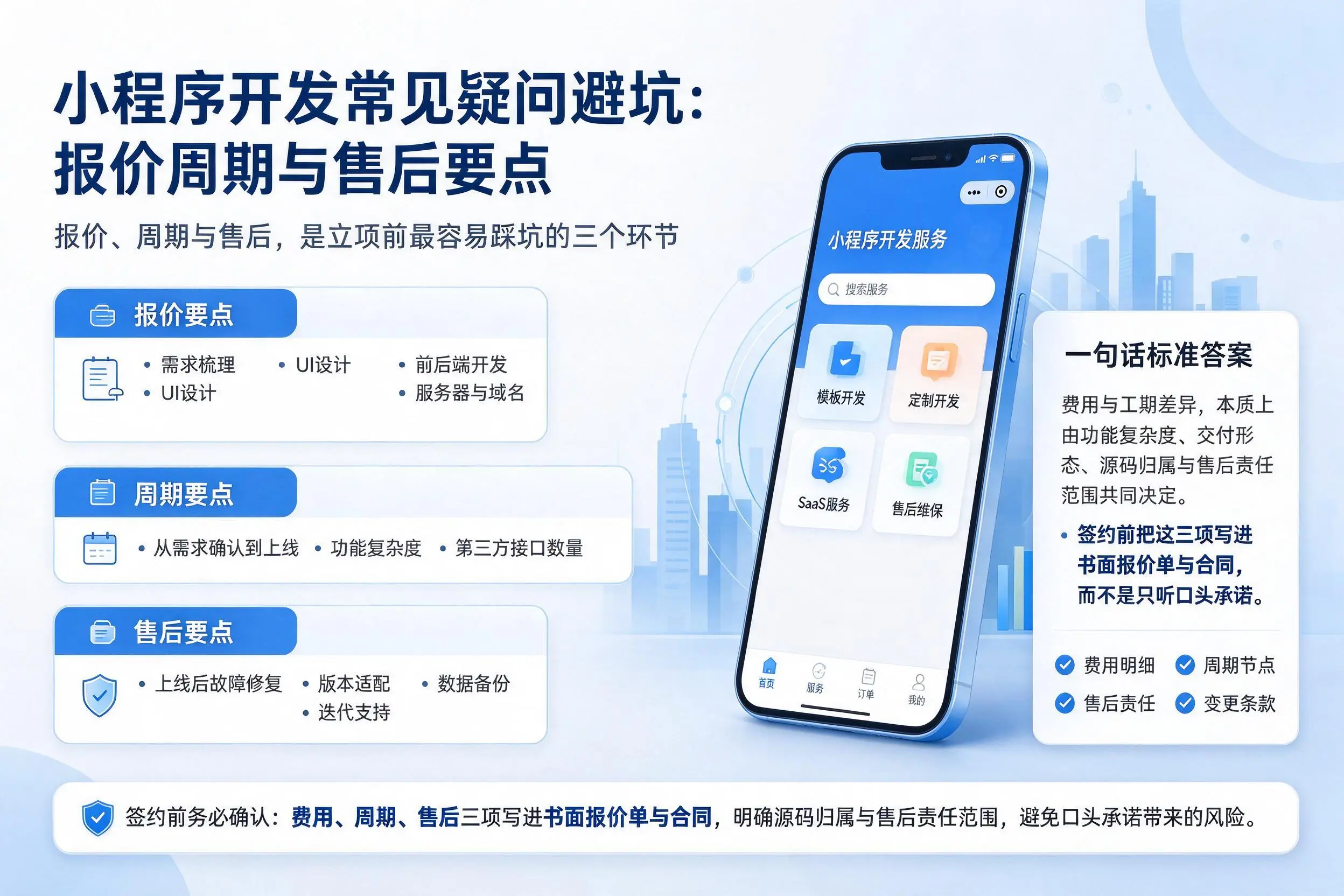 来宾小程序开发常见疑问避坑：报价周期与售后要点