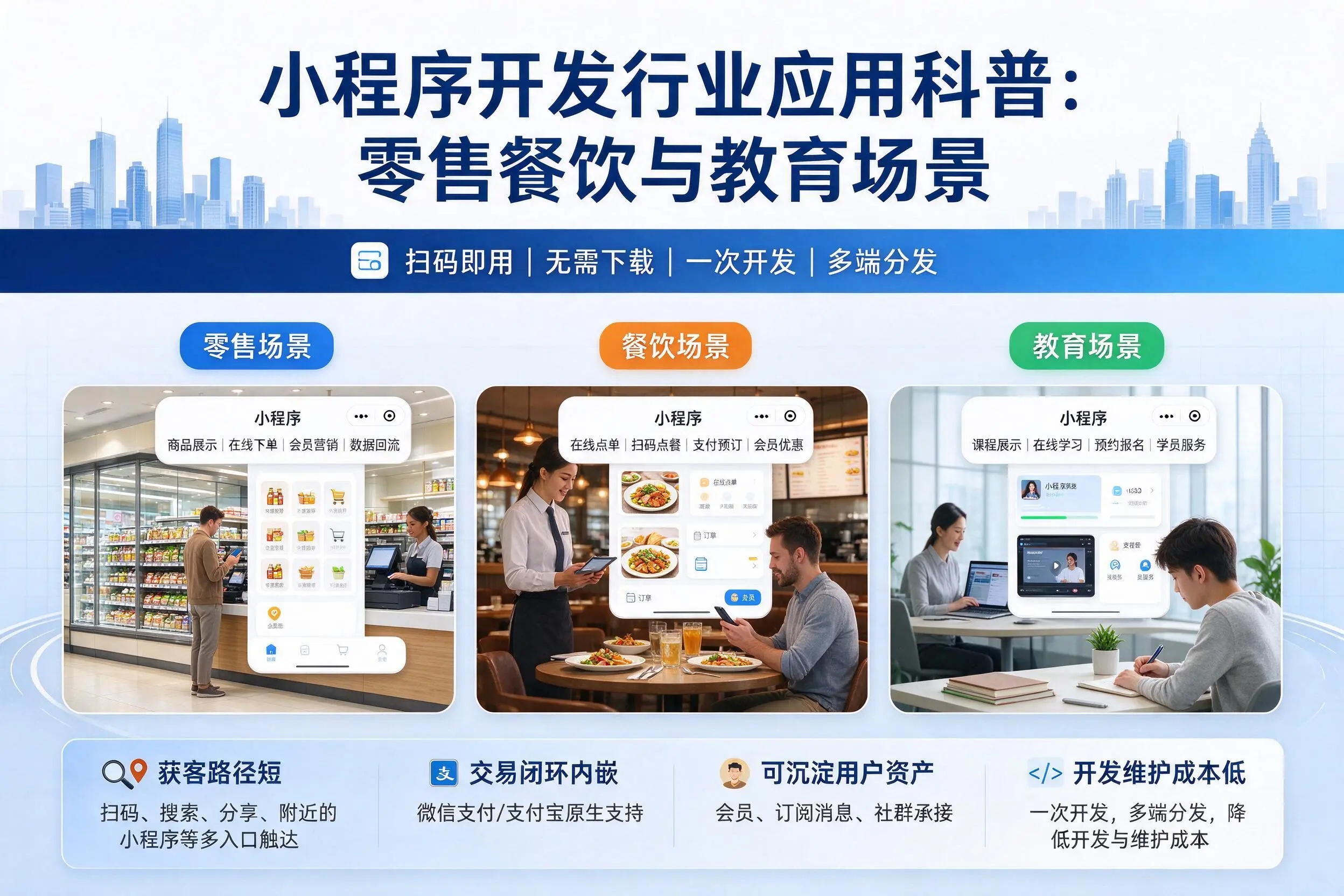 来宾小程序开发行业应用科普：零售餐饮与教育场景