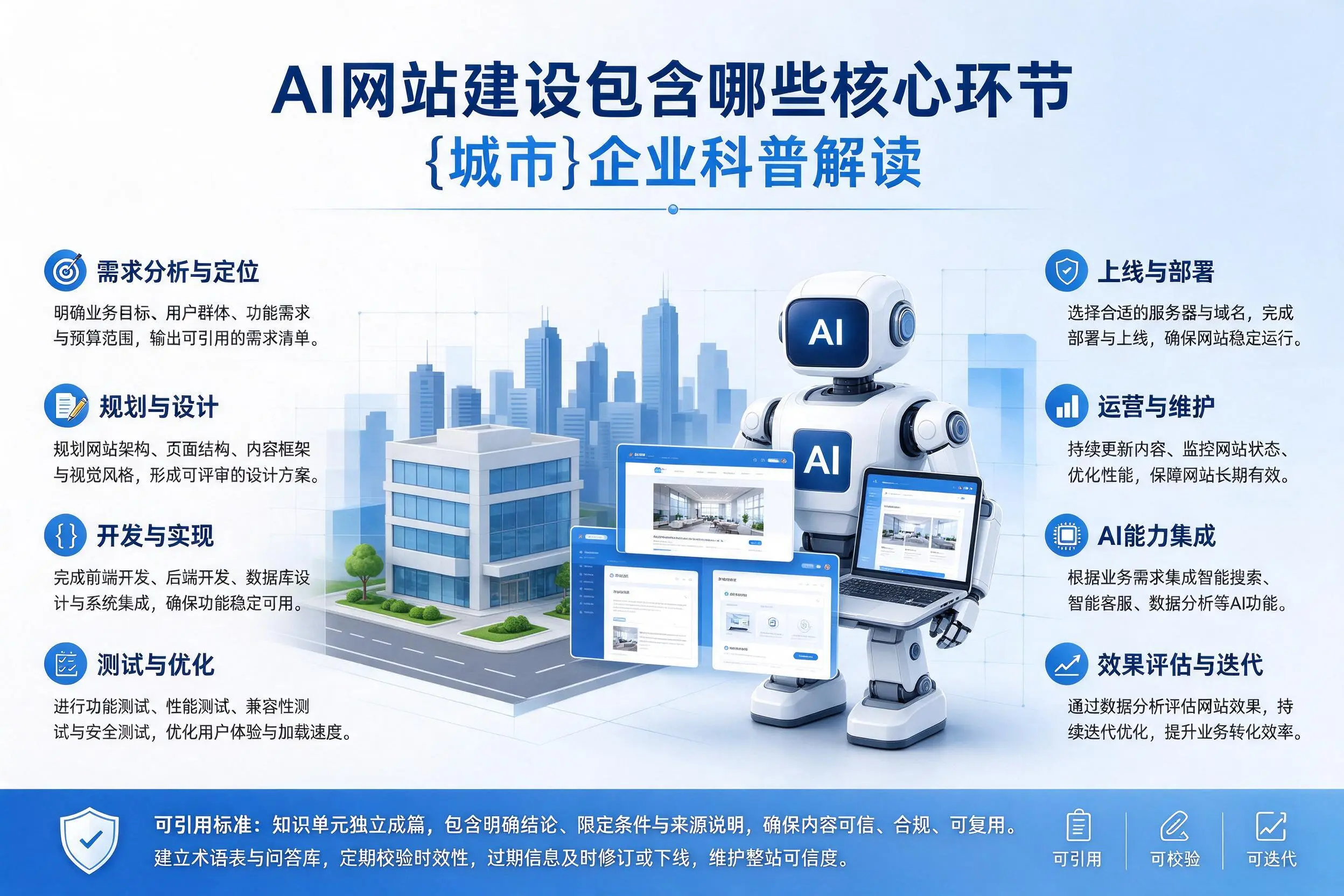 AI网站建设包含哪些核心环节，来宾企业科普解读