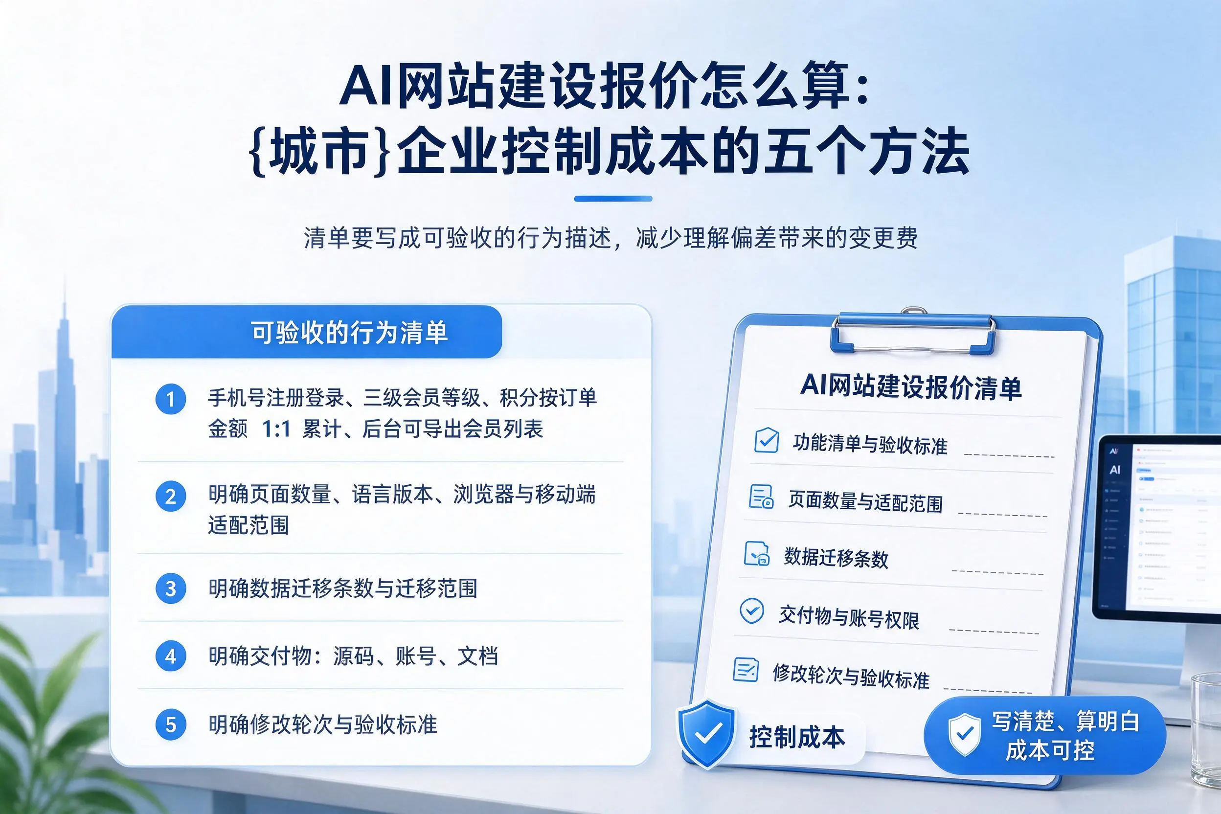 AI网站建设报价怎么算：来宾企业控制成本的五个方法